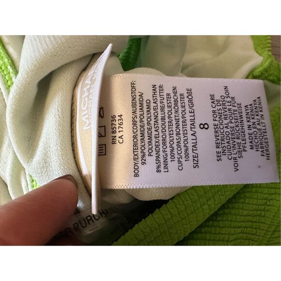 NWT MICHAEL MICHAEL KORS  ONE SHOULDER SIDE CUT OUT ONE PIECE WOMEN SWIMSUIT -Li - Picture 9 of 11